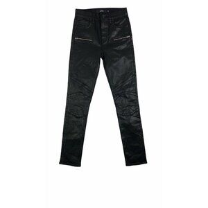 Hudson Los Angeles Womens Black‎ Coated Zipper Pock